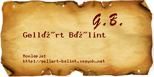 Gellért Bálint névjegykártya